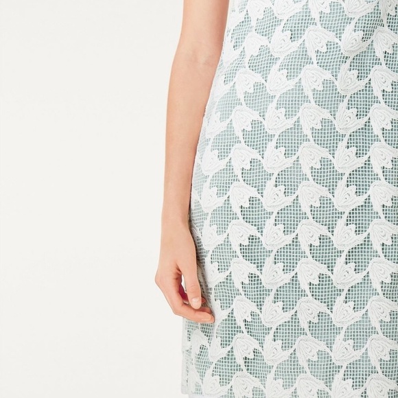 Tory Burch Brooklyn Lace Mini Dress Mint White Size 8 - Picture 3 of 11